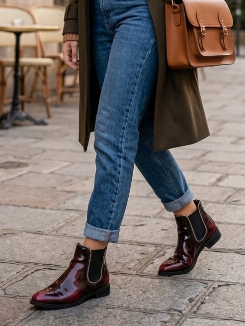 Faux Leather Burgundy Ombre Booties